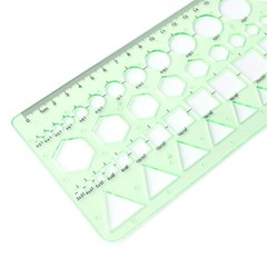 Plastic Circle Square Hexagon Geometric Template Ruler Stencil Measure Tool NEW