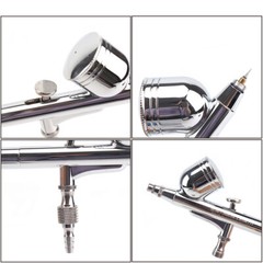 Dual Action Gravity Feed Airbrush Kit 0.2-0.5mm Spray Paint Nail Makeup Art Tool