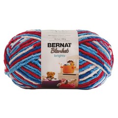 Bernat Blanket Bright Yarn, Red, White & Boom