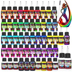 Airbrush Paint Set – 54 Colors Thinners for Model, Car, Fabric, Metal Art