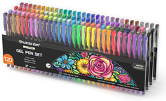 120 Unique Colors (No Duplicates) Gel Pens Colored Gel Pen Set for Adult Colorin