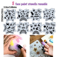 40 PCS Finger Sponge Daubers Case 8 Reusable Stencils Set For Card Making