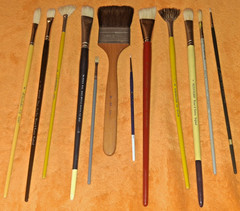 Lot of 12 NEW Vintage Artist Oil Painting Brushes WN, Grumbacher LOOK