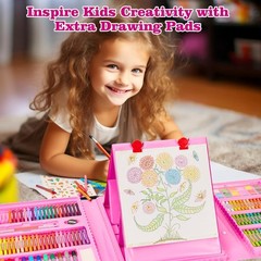 290-Piece Art Set with Double-Side Easel for Kids & Beginners