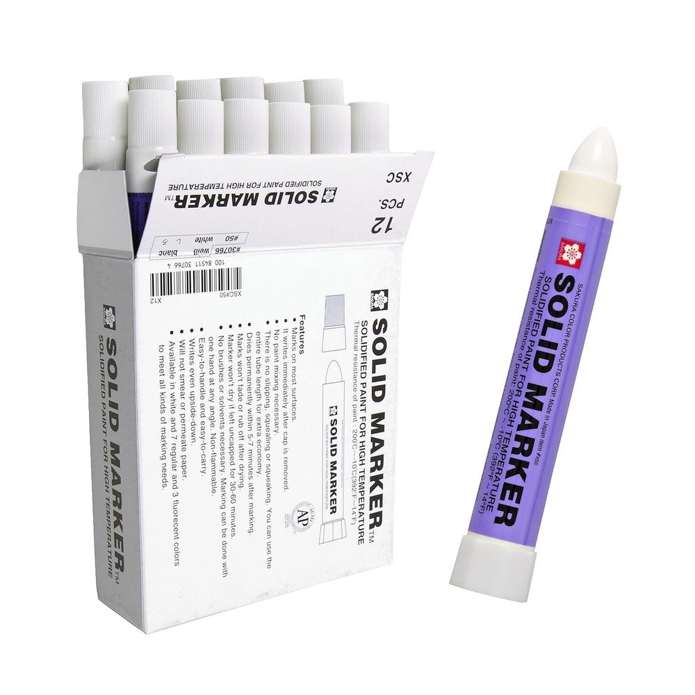 Sakura Solidified Paint Solid Marker, White Box of 12,XSC-50