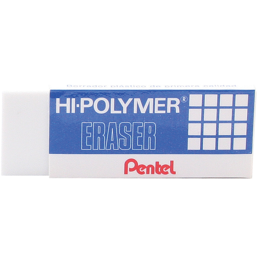 ZEH-10 Pentel Hi-Polymer Block Eraser, White Eraser, Large, Pack of 1