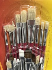 25 pcs Assorted Artist Paint Brushes Oil Acrylic Watercolor Fan Flat Filbert NEW