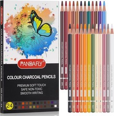 Non-Toxic Charcoal Pencils in Pastel Shades – Perfect for Sketching & Blending