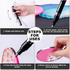 Liquid Mirror Chrome Markers – 3 Colors Gloss Permanent Reflective Mirror Chrome