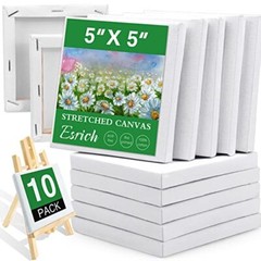 Mini Stretched Canvas 10 Pack 5x5inch, 10 Packs Stretched Canvas – 5*5in