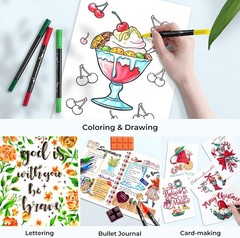 Non-Toxic Water-Based Dual Tip Markers for Coloring & Journaling – 160 Colors