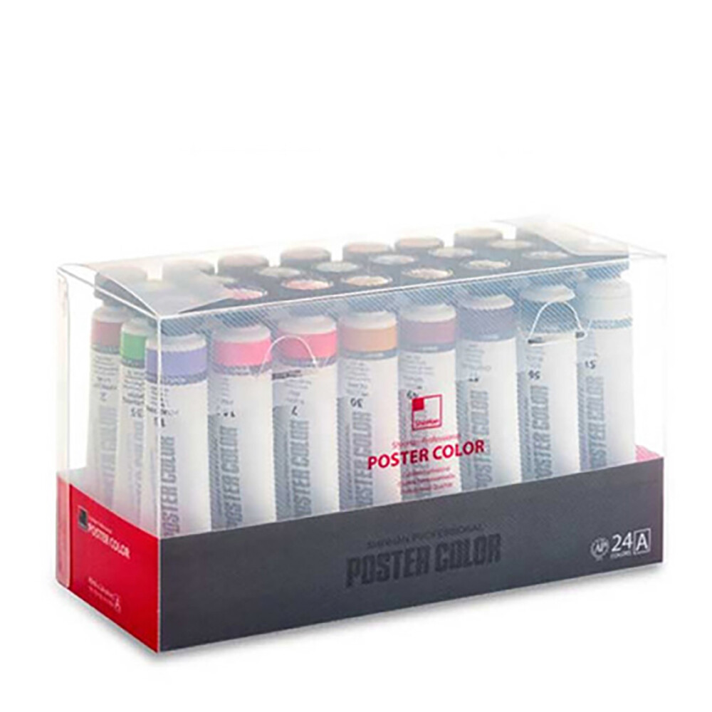 SHINHAN Professional Poster Color Paint 40ml Tube 24 Color Set – A Type