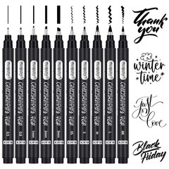Calligraphy Pen, 10 Size Calligraphy Pens for Writing, Brush Pens Calligraphy…