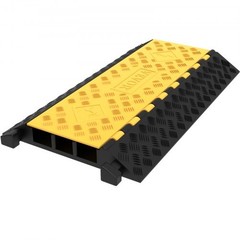 Rubber Cable Guard, 3-Channel, 2 x 2.3 in – Durable Cord Protection Ramp for…