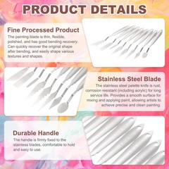 19mm HM#5 Painting Palette Knife Stainless Steel Spatula Metal Handle
