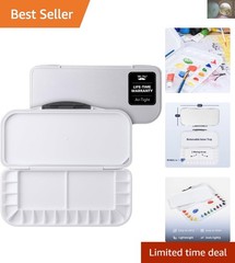 Durable Airtight Watercolor Palette with 18 Wells & Mixing Areas for Plein Air