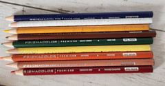Prismacolor Scholar Premier USED Colored Pencils Lot Peach Lemon Green Orange
