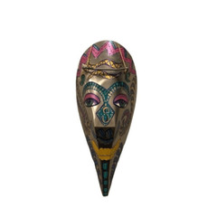 Metal hand painted modern Taurus wall decore mask 21” long 8” wide