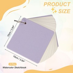 2 Pcs Watercolor Sketchbook, 3.94 x 3.94″ 55 Sheets/110 Pages 230GSM, Purple