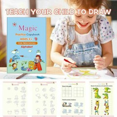 4Pcs Magic Practice Copybook Groove Handwriting Copy Book Calligraphy For Kids