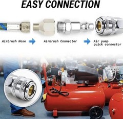 Professional-Grade 6-Ft Airbrush Hose: Universal Fit with 1/8″ & 1/4″ Adapters