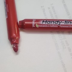 100pk Pentel Retractable Red Permanent Markers Click Open Handy Line S Fine Tip