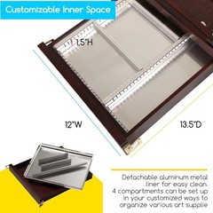 Studio Sketchbox Table Easel with Metal Lined Drawer – Adjustable Deep Walnut