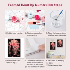 MOGTAA Cherry Blossom Paint by Numbers Kit for Adults Beginners with Frame, M…