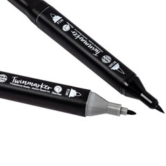 Decotime 60Pk Twin Markers Graphic Drawing Art Dual Tip Sketch Pens Brush & Fine