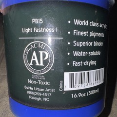 SOHO URBAN Artist Acrylic Paint – 500 Ml Jar 330 PHATALO BLUE 16.9 Oz