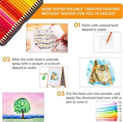 72 Pcs Professional Watercolour Pencils Set, Vibrant Water Blending Effects, UK