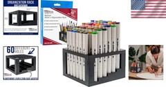 Compact Multi-Level 60-Slot Art Supply Organizer – Perfect for Any Workspace