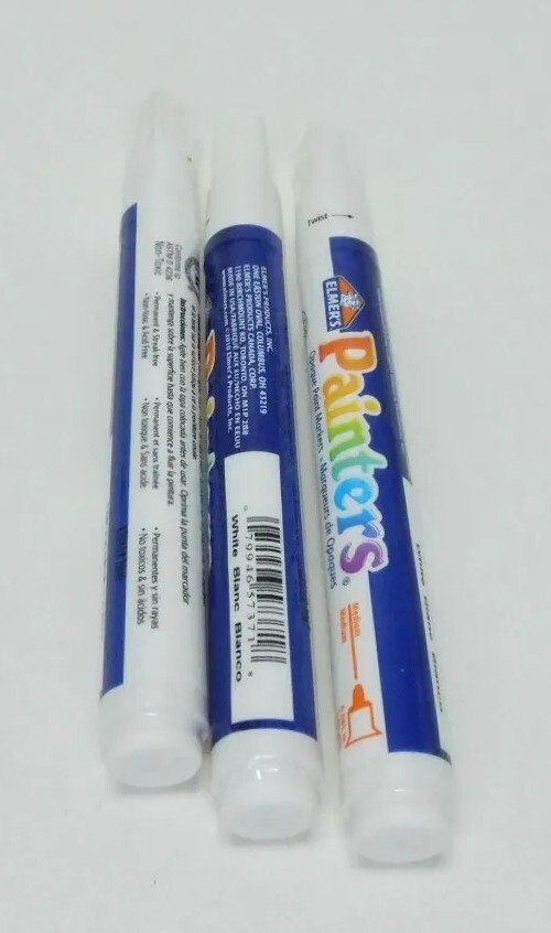 Lot of 3 New White Elmer’s Painters Opaque Paint Markers Medium 7371