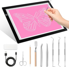 A4 Light Pad for Weeding Vinyl, LED Copy Board Light Tracing Box Ultra-Thin Adju