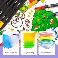 168 Colors Dual Tip Markers Fine Brush Tip Adult Coloring Books Sketching