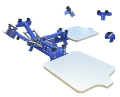 4 Color 2 Station Screen Printing for Metal Plastic Woven Fabric Pattern etc.