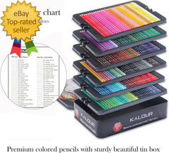 180 Colored Pencil Set for Adults Artists – Rich Pigment Soft Core -12 Metallic