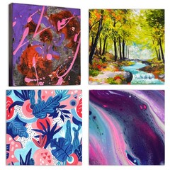 16″ x 16″ Studio 3/4″ Profile Depth Artist Wood Pouring Panel Boards Pack of 2