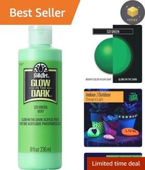Artist-Quality Green Glow-in-the-Dark Acrylic Paint, 8 Fl Oz – Made in USA