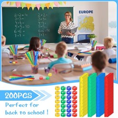 100 PCS Plastic Rulers 12 Inch and 100 PCS Mini Round Pencil Sharpener Set