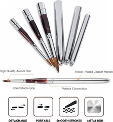 Kolinsky Travel Watercolor Brushes Sable Hair Round Watercolor Paint Brush 3Pcs