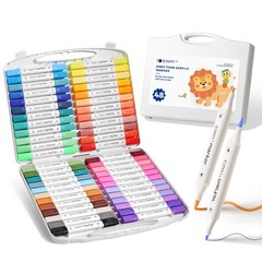 ENMY Dual Tip Acrylic Paint Markers, 48 Colors Acrylic Paint Marker Pens with…