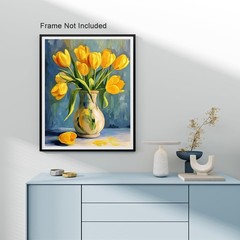 Paint by Numbers for Adults Beginner, Flowers Paint by Number Kits on Canvas Vas