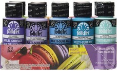 Color, 10 Bottle Multi-Surface Acrylic Paint Set, 2oz, Brights