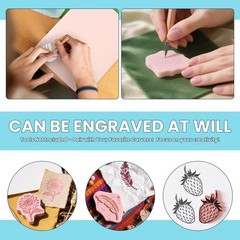 6 Pack 8”x10” Pink Stamp Carving Blocks Soft Carving Blocks for DIY Stamp M…