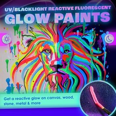 Glow in the Dark Paint – Set of 8, 20 Ml Reflective Acrylic Paints for Outdoor