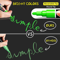 12 Neon Liquid Chalk Markers Wet Erase Pens for Blackboard, Glass, Window, Kids