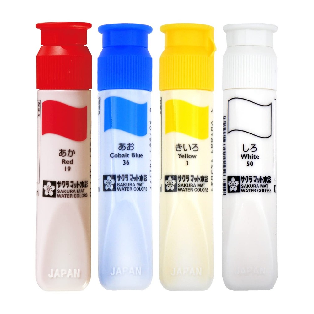Sakura Crepas Paint 4-Color Set: Red, Blue, Yellow, White (MW4D)
