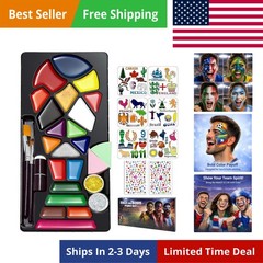 Face Painting Kit for Kids & Adults, 20 Colors Water Activated Face Paint Set…