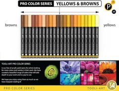 0.7mm Extra Fine Tip Paint Pens Set – 22 Yellow & Brown Colors for All Surfaces